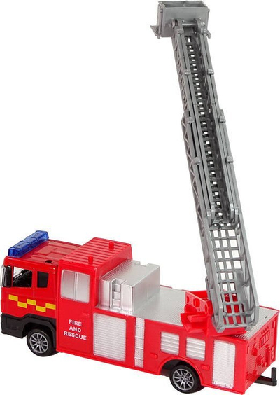 Set lodrash zjarrfikësish Jeep Fire Brigade, kamion zjarri me shkallë, motorboat me rimorkio, i kuq