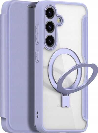 Mbulesë telefoni Dux Ducis Skin X Pro për Samsung S24 Plus, me kapak dhe xhep për karta, unazë magnetike, vjollcë