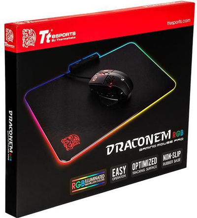 Подлога Tt eSports Draconem RGB Hard Edition, M, црн