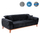 Divan-Shtrat 3 ulëse BENNINGTON, 240×95×80 cm HM3249.01, zezë