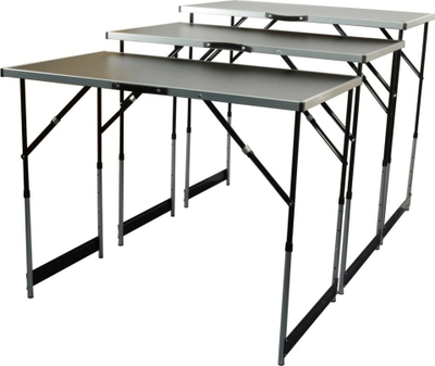 Set tavolinash palosëse Brüder Mannesmann, 3 copë, alumin, gri