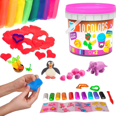 Set plasteline Maksik Mini Marshmallow Play Dough, 10 copë, shumëngjyrësh
