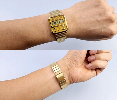 Orë digjitale Casio Collection Vintage A100WEG-9AEF (662), e artë