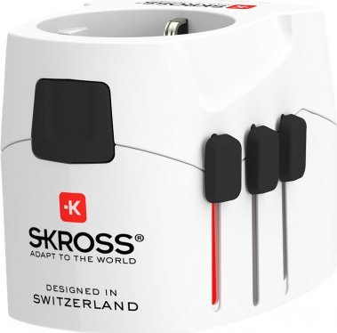 Adapter udhëtimi Skross Pro Light USB, me 4 porta USB, universal, i bardhë