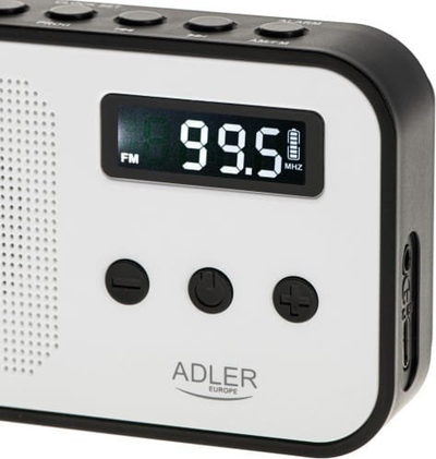 Radio digjitale Adler AD 1907, PLL AM FM, me orë zile, bardh e zi