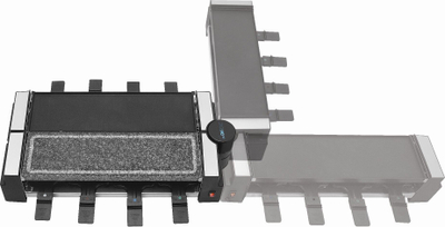 Grill raclette Clatronic RG 3678, 1200W, me pllakë guri t’djegur natyral, ngjyrë e zezë