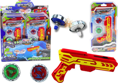 Set lodër pistoletë Gun Launcher, 2 disqe metalikë, drita LED, shumëngjyrëshe