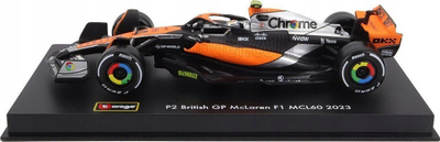 Model makine Bburago McLaren MCL60 Lando Norris, shkalla 1:43, British GP 2023, portokalli me të zezë