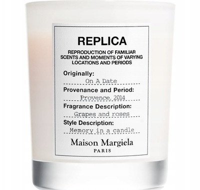 Qiri Maison Margiela Replica On A Date, aromë rrushi dhe trëndafili, 165g, e bardhë