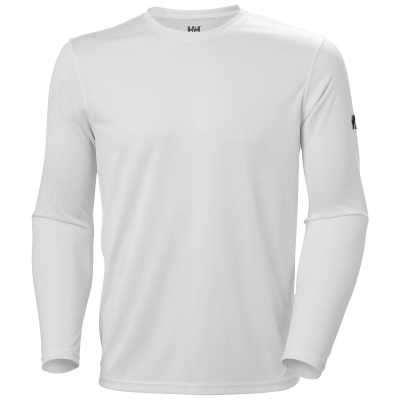 Блуза со долги ракави Helly Hansen Tech Crew 2.0, технички полиестер, UPF 50, бела