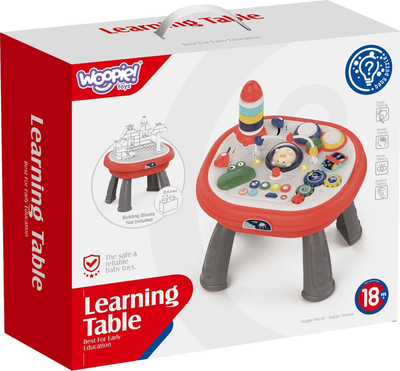 Tavolinë loje interaktive WOOPIE Baby Space, me muzikë dhe drita, për kalamaj 18m+, e kuqe