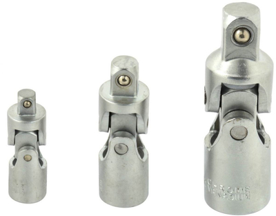 Set kardan për çelësa GEKO, 3 copë, 1/4" 3/8" 1/2", argjendtë