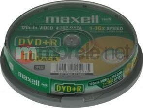 Disqe DVD+R Maxell, 4.7GB, 16x, paketë 10 copë