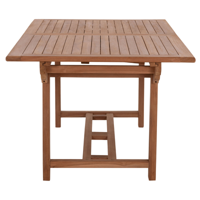 Tavolinë ngrënieje oborri Crander HM6376, zgjatshme 180-240x100x76cm, dru teak, ngjyrë natyrale