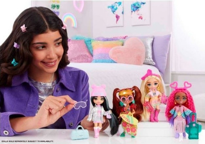 Kukull Barbie Extra Minis Travel, 14 cm, Safari Fashion, rozë