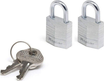 Set drynash Master Lock, 20mm, trup alumini, argjendtë