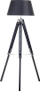 Lampë dysheme Beliani Madeira, tripod dru pishe, 143 cm, e zezë
