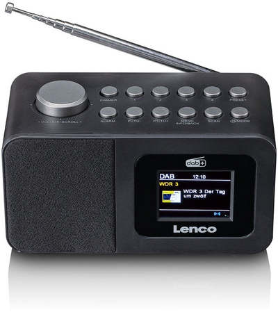 Radio alarm Lenco CR-625BK, DAB+/FM, ekran me ngjyra 2.4", i zi