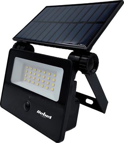 Reflektor solar LECHPOL, me sensor nate dhe lëvizjeje, i zi