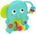 Lodër kërcyese LeanToys Rattle Elephant, sensorike për bebë, elefant, jeshile