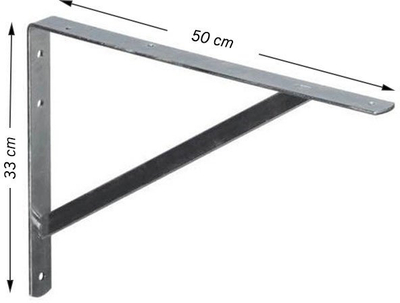 Mbajtës rafti JetWorld SB-05, 33x50x3 cm, metalik