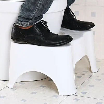 Stol ergonomik për WC, plastikë e fortë, për të rritur dhe kalamaj, i bardhë