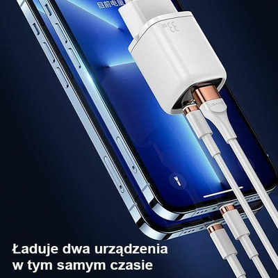 Karikues muri USAMS T46 US-CC152, 33W, 1x USB-C 1x USB, i zi