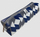 Penar Bee-bee Rectangular Pencil Case, i madh, dizajn kuba blu, blu
