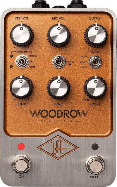 Pedal kitarë Universal Audio UAFX Woodrow '55 Instrument Amplifier, simulim amp vintage, ngjyrë druri