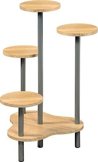 Stojkë lulesh Kesper, 4 rafte, MDF dhe metal, sonoma oak