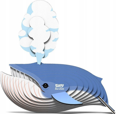 Puzzle 3D Eugy Blue Whale, 25 pjesë, lodër edukative, blu