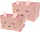 Set shporta lodrash Home Styling, 2 copë, korduroi 33x23x19 cm, rozë