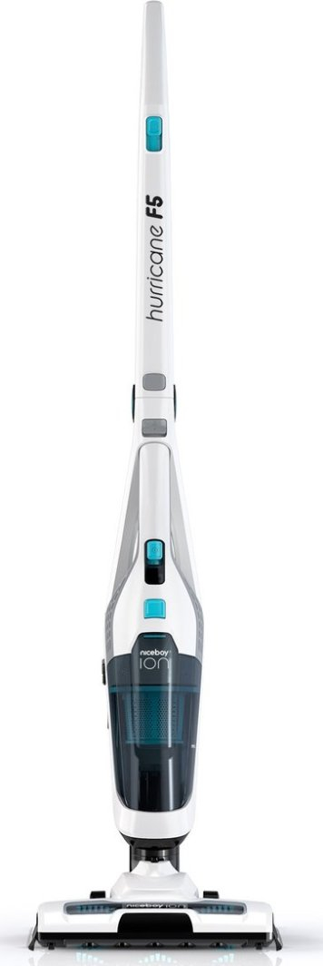 Fshesë elektrike vertikale Niceboy Ion Hurricane F5, pa kabllo 2 në 1, teknologji Cyclone PRO, e bardhë