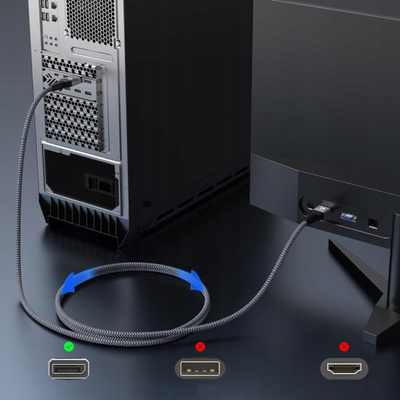 Kabllo Wozinsky WPS-16AYL1S, DisplayPort 2.1, 1m, e zezë
