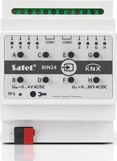 Modul hyrës binar Satel KNX KNX BIN24, 8 kanale, montim DIN, gri