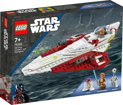 Lodër ndërtimi LEGO Star Wars Obi Wan Kenobi Jedi Starfighter 75333, set ndërtimi, 7+ vjeç, shumëngjyrëshe