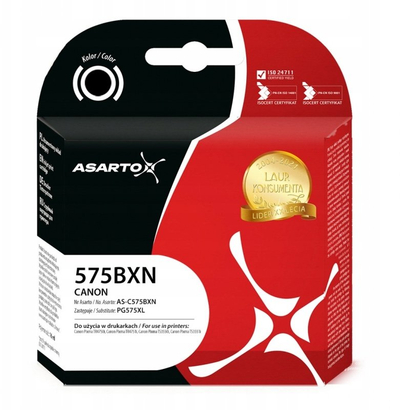 Katridhë boje Asarto 575BXN, për zëvendësim të Canon PG 575XL, e zezë