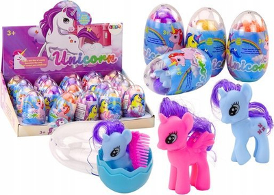 Figurinë lodër Unicorn Magic Egg Mix, me vezë, me krehër, shumëngjyrëshe