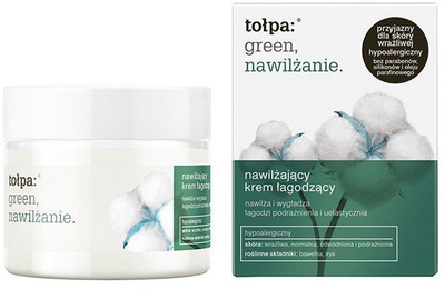 Krem fytyre Tołpa Green, qetësues dhe hidratues, efekt zbutës, 50 ml