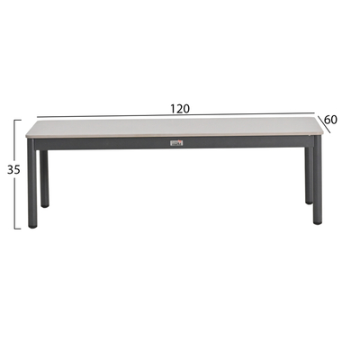 Set lounge kopshti SONDRA HM6251.01, 4 pjesë, alumini me litar dhe jastëkë, gri