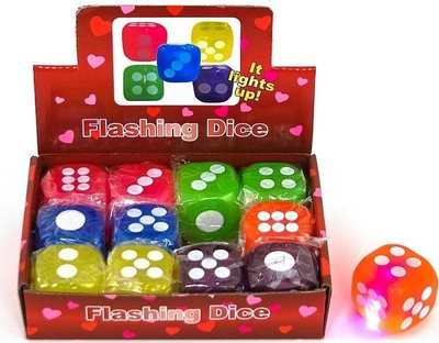 Set zare plastike Adar Cube Ball, 4 cm, me drita, shumëngjyrëshe