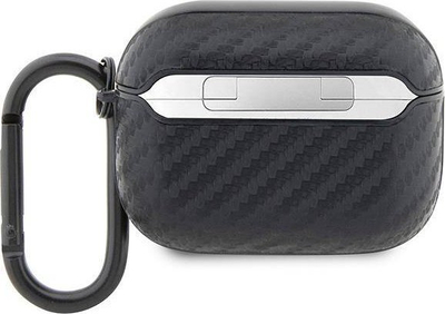 Kapak BMW BMAPWMPUCA2 për AirPods Pro, koleksioni Carbon Double Metal Logo, PU, i zi