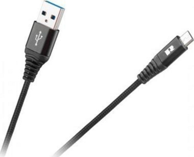 Kabllo USB në Micro USB Rebel, 1m, kënd i drejtë, e zezë