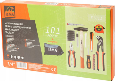 Set veglash Isma Tool Set Kit, 101 pjesë, çelik krom vanadium, me kuti plastike