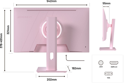 Monitor gaming JapanNext FHD 23.8", 75Hz, i zi