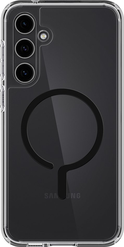 Mbulesë telefoni Spigen Ultra Hybrid OneTap MagSafe për Samsung Galaxy S23 FE, transparente, me kornizë të zezë