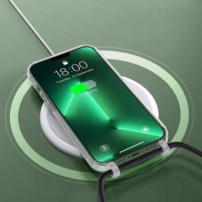 Kapak telefoni Tech-Protect Flexair Chain MagSafe për iPhone 15 Pro, me rrip, transparent