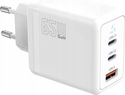 Karikues muri TB GaN 65W, 2x USB C, USB A Power Delivery, i bardhë