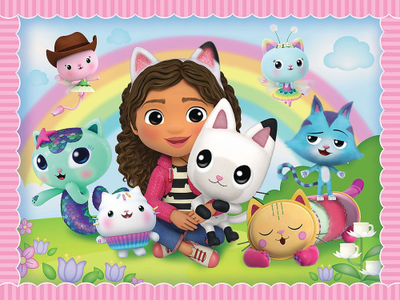 Puzzle dhe lojë memorie Trefl Gabi With Cat Friend, set 2 në 1, për fëmijë