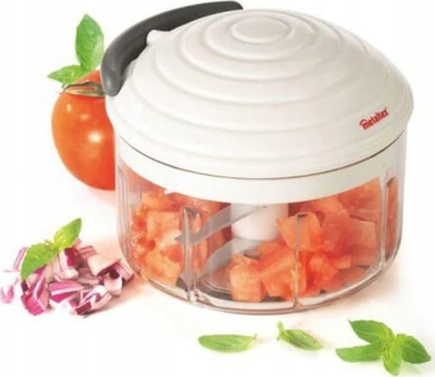 Grirës perimesh Metaltex Rotomac, manual, teh çelik inox, i bardhë